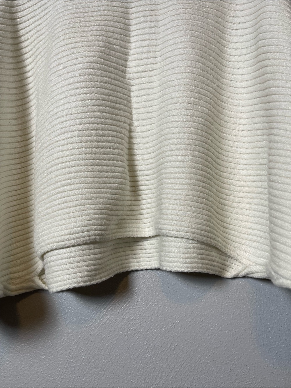 C+D+M Collection- Women's Cream Ribbed Balloon-Sleeve Sweater - Picture 5 of 7